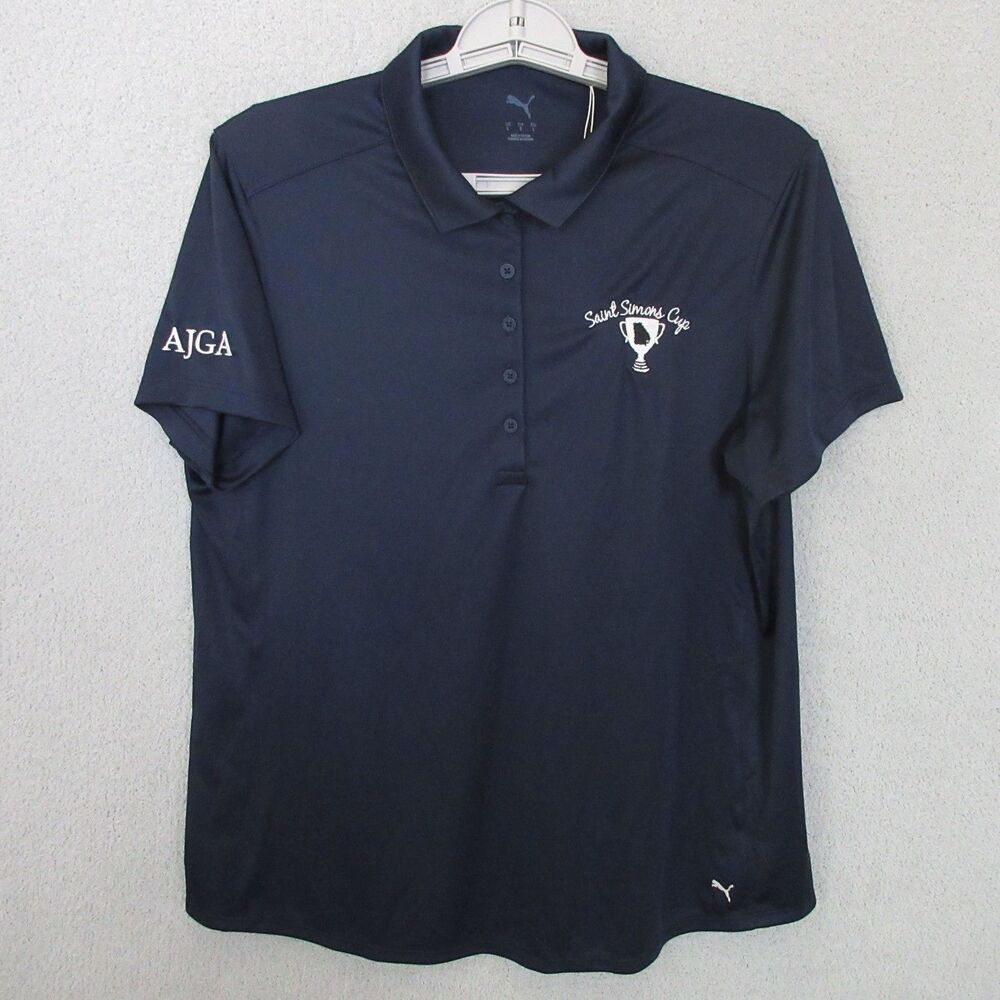 Puma Polo Shirt Womens L St Simons Cup AJGA Embroidered Navy Golf Short Sleeve